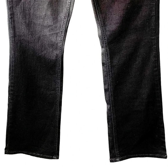 C Est 1946 Classic Black Denim Jeans Size 14 Straight Leg High Waist Stretch W35 - Picture 5 of 16